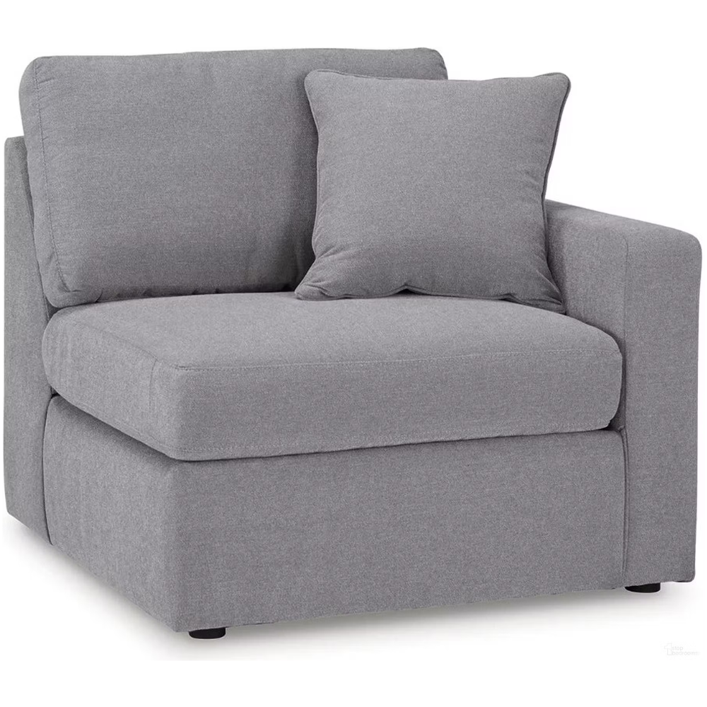 3-piece modular sectional with matching ottoman in granite performance fabric featuring contemporary styling and flexible seating configuration.