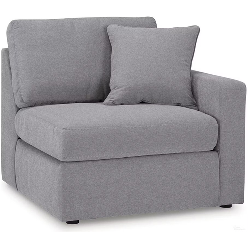 3-piece modular sectional with matching ottoman in granite performance fabric featuring contemporary styling and flexible seating configuration.